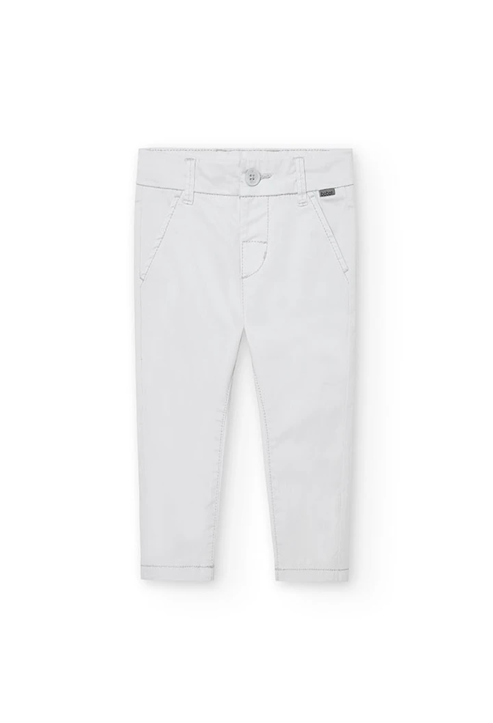Pantalon en satin élastique beige pour bébé garçon