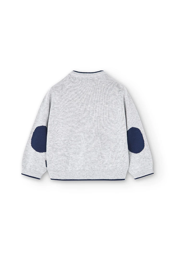 Pull tricoté gris vigoré pour bébé garçon