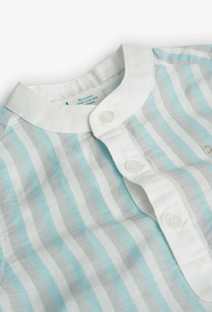 Chemise en lin à rayures pour bébé garçon