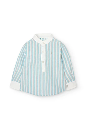 Camicia di lino a strisce da neonato