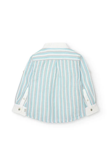 Camicia di lino a strisce da neonato