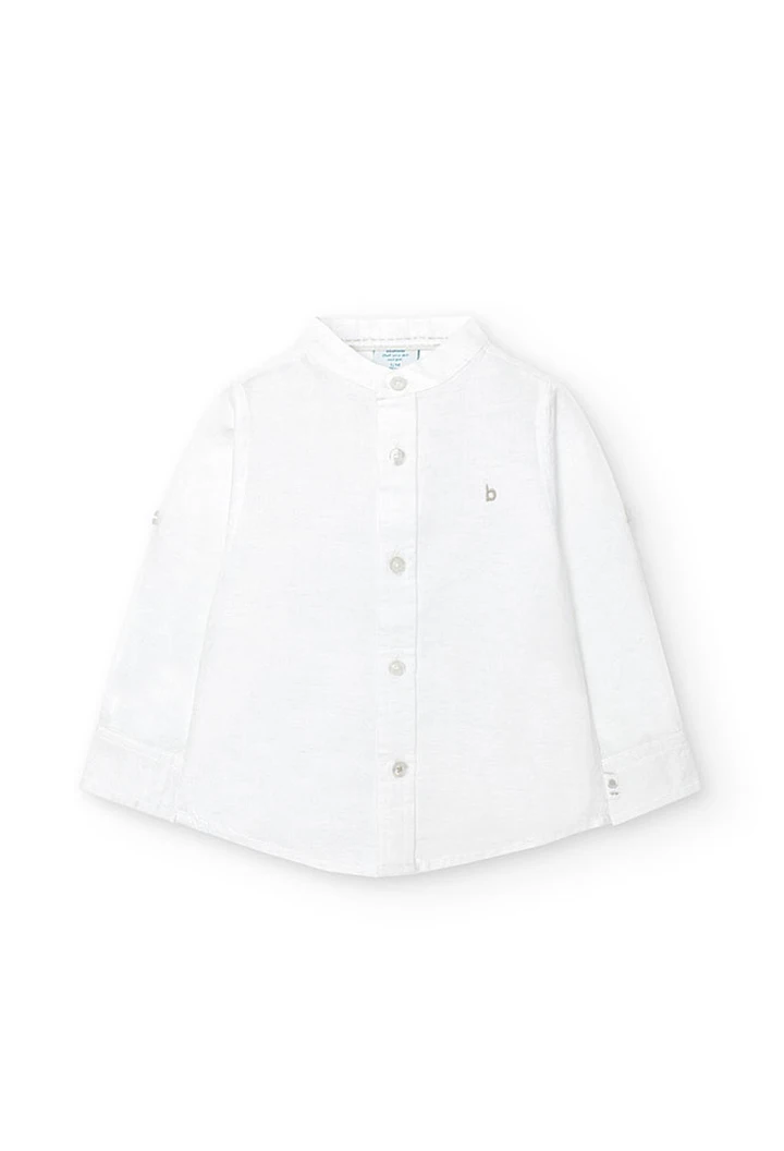 Chemise en lin pour bébé garçon, couleur blanche