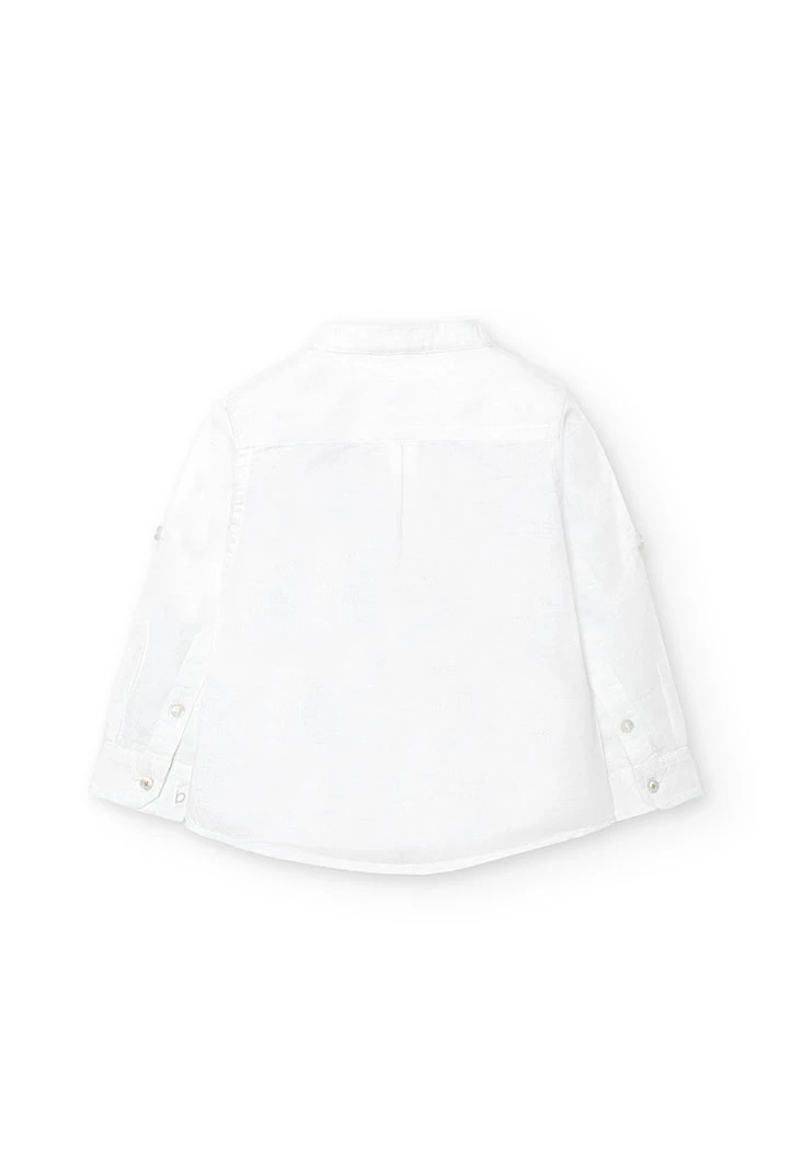 Leinenhemd für Baby-Jungen in Farbe Weiß