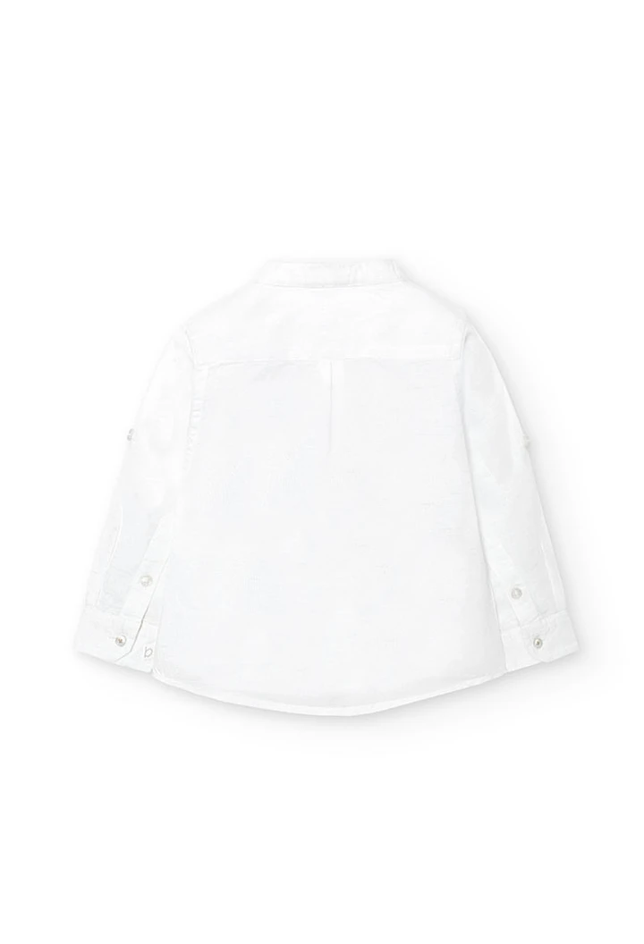 Chemise en lin pour bébé garçon, couleur blanche