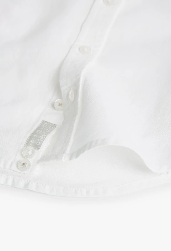 Chemise en lin pour bébé garçon, couleur blanche