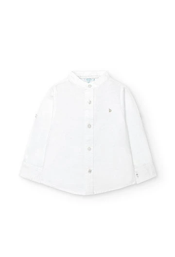 Chemise en lin pour bébé garçon, couleur blanche