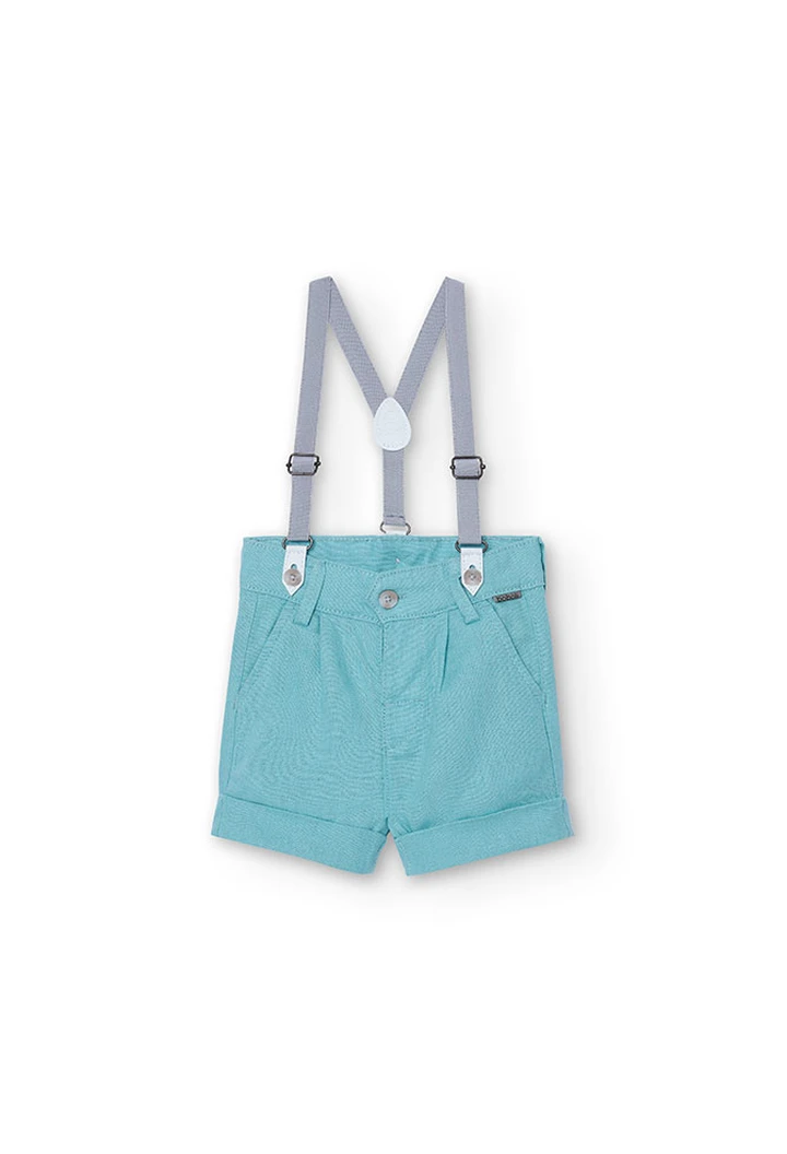 Bermuda en lin pour bébé garçon couleur verte