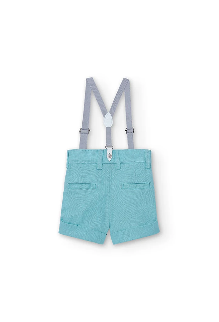 Bermuda en lin pour bébé garçon couleur verte
