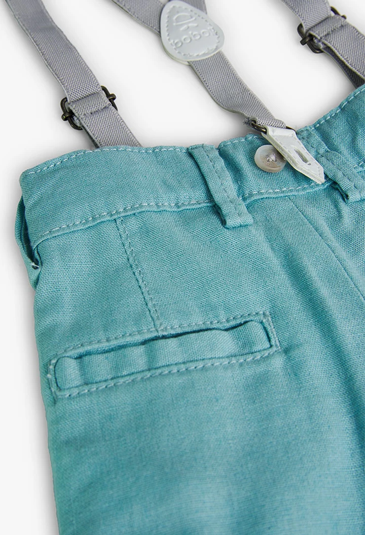 Bermuda en lin pour bébé garçon couleur verte