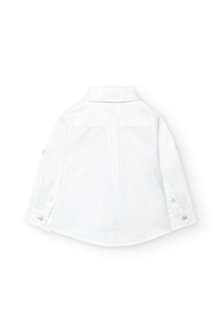 Camisa de lli blanc de bebè nen