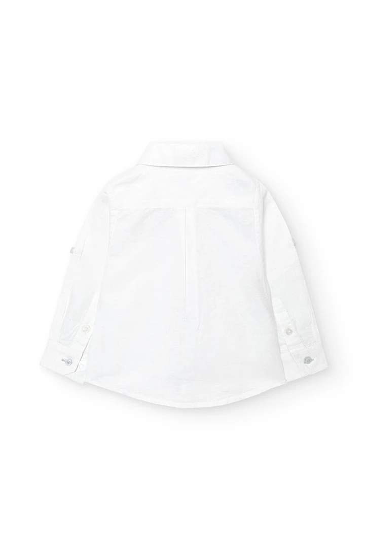 Chemise en lin pour bébé garçon, coloris blanc
