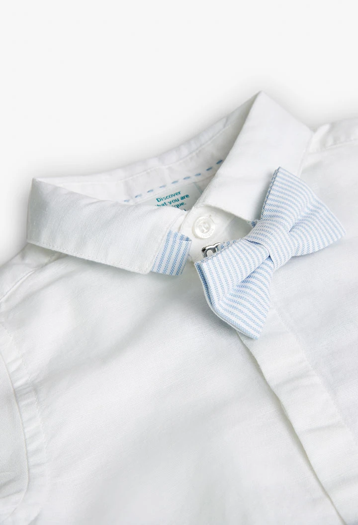 Camisa de lino blanco de bebé niño