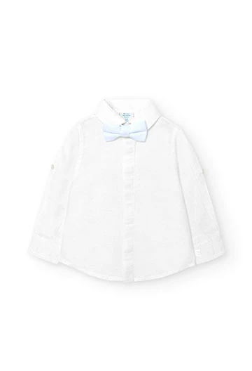 Camicia di lino bianca da neonato
