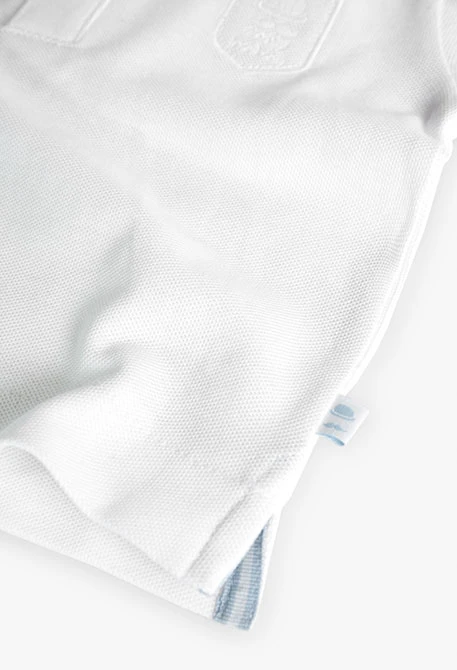 Baby boy's white piqué polo shirt