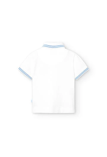 Piqué-Poloshirt für Baby-Jungen in Farbe Weiß