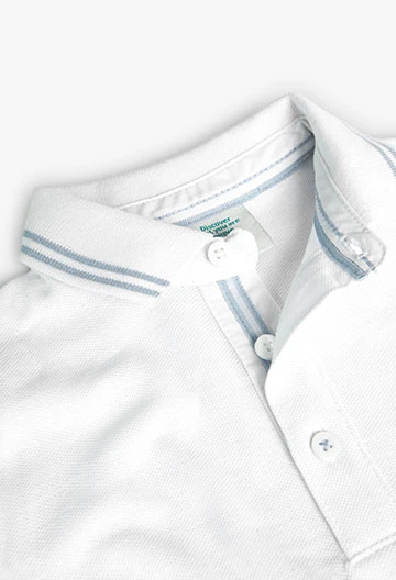 Baby boy\'s white piqué polo shirt