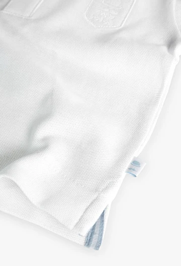 Piqué-Poloshirt für Baby-Jungen in Farbe Weiß
