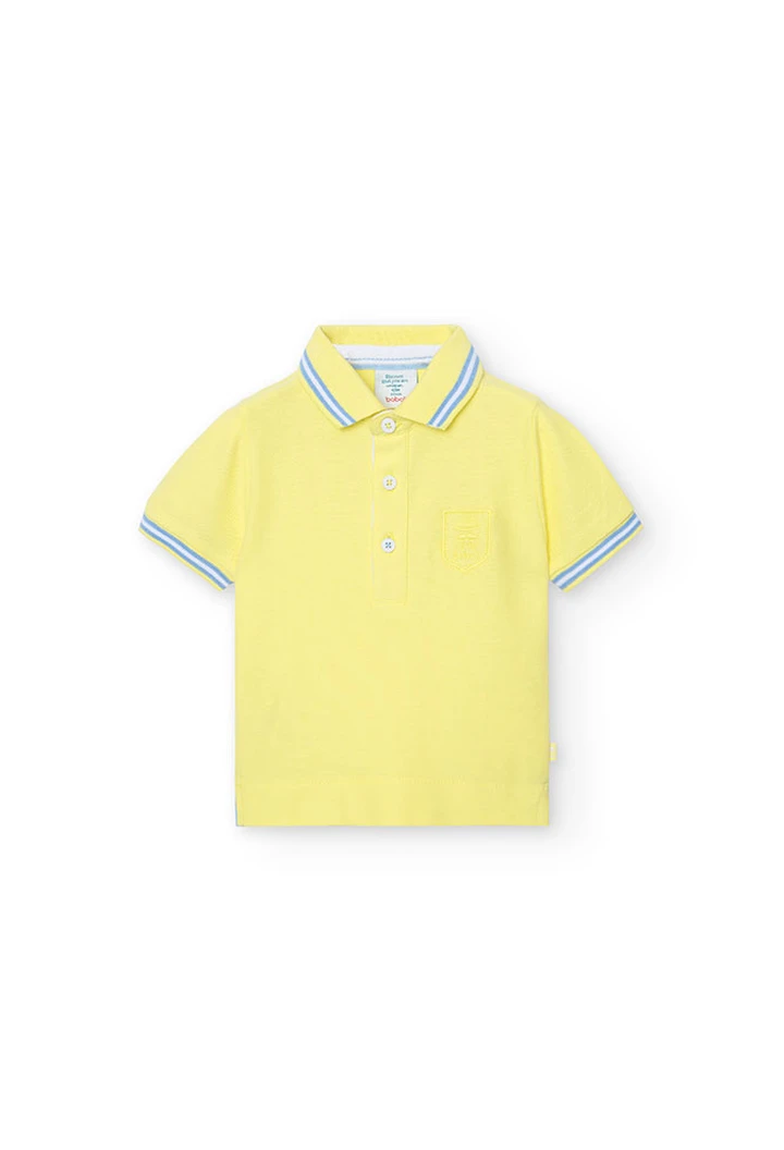 Polo piqué jaune pour bébé garçon