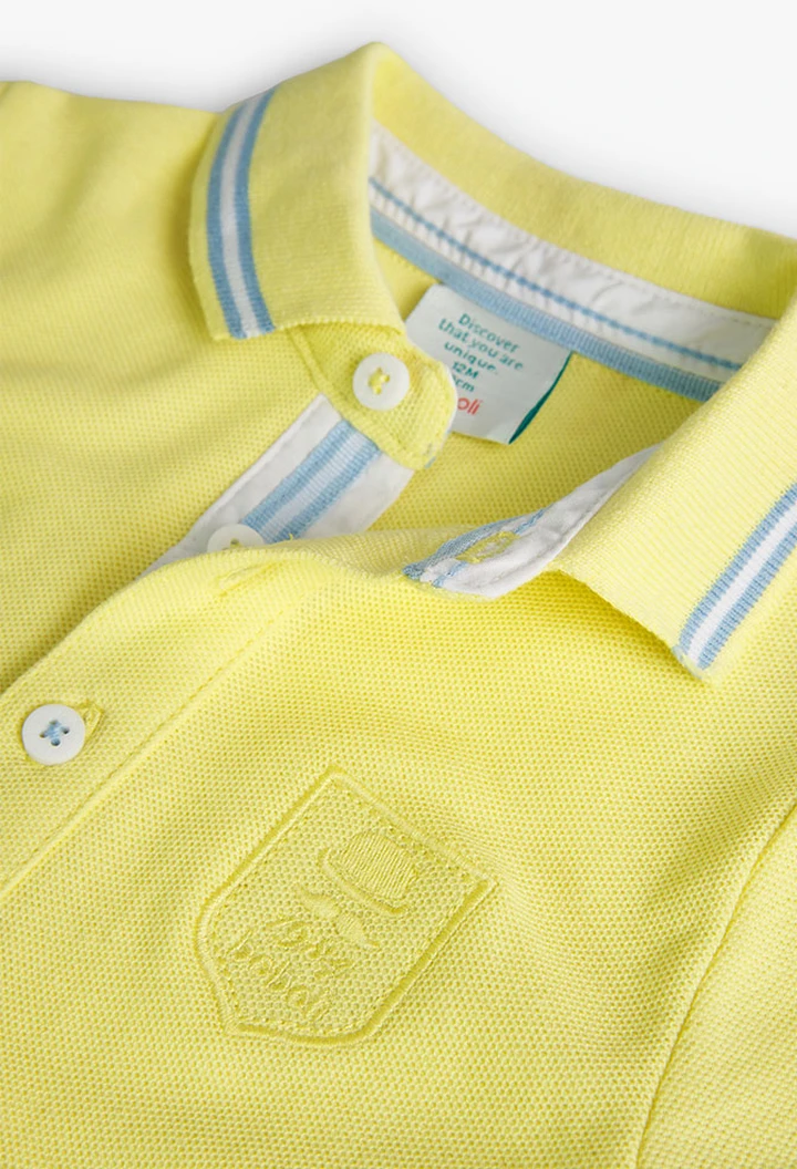 Polo piqué jaune pour bébé garçon
