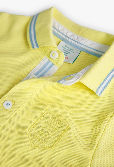 Piqué-Poloshirt für Baby-Jungen in Farbe Gelb