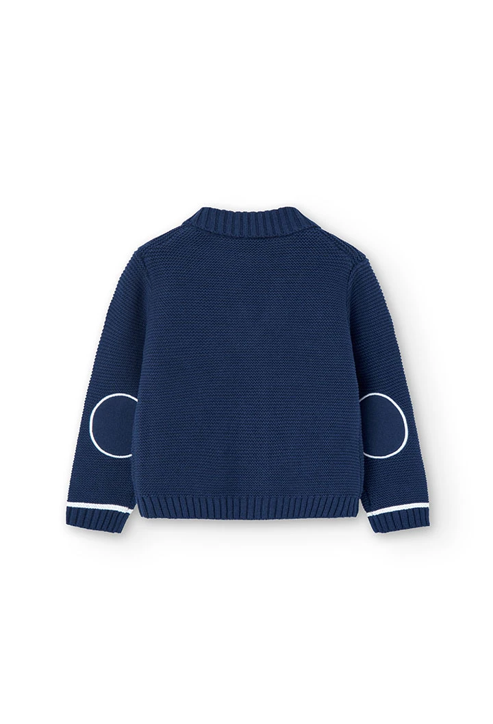 Baby boy\'s navy blue knit jacket
