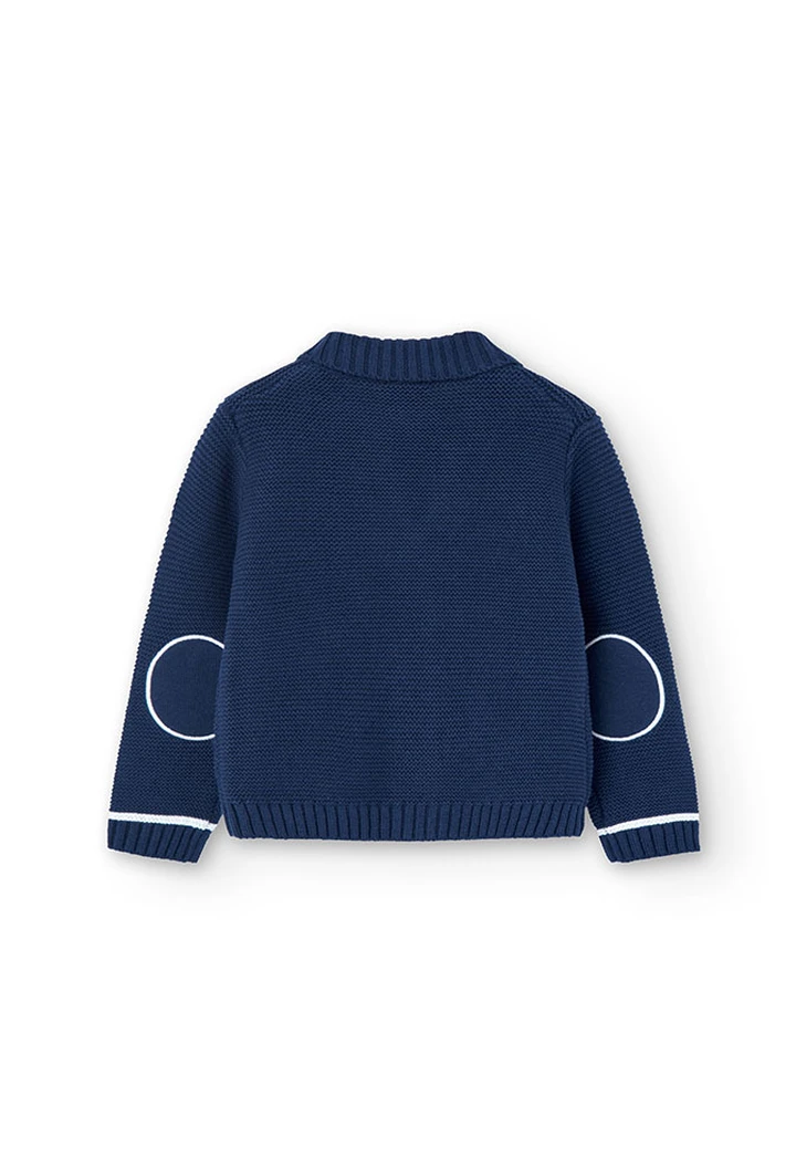 Veste tricotée pour bébé garçon en bleu marine