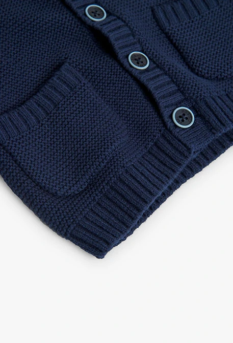 Baby boy's navy blue knit jacket