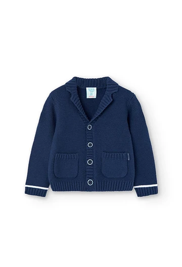Giacca in tricot da neonato blu marino