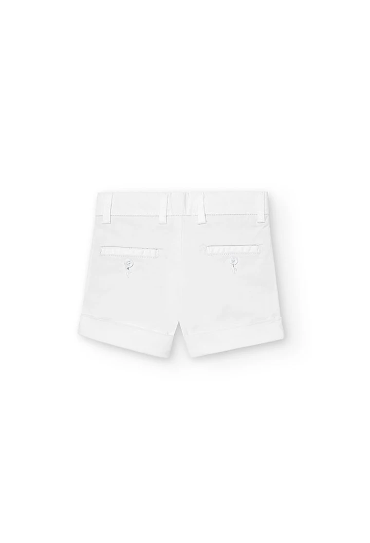 Bermuda satin blanc pour bébé garçon
