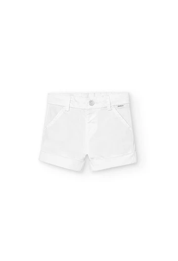 Baby boy satin shorts in white