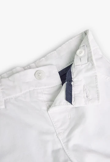 Satin-Bermuda-Shorts für Jungen, in Farbe Weiß