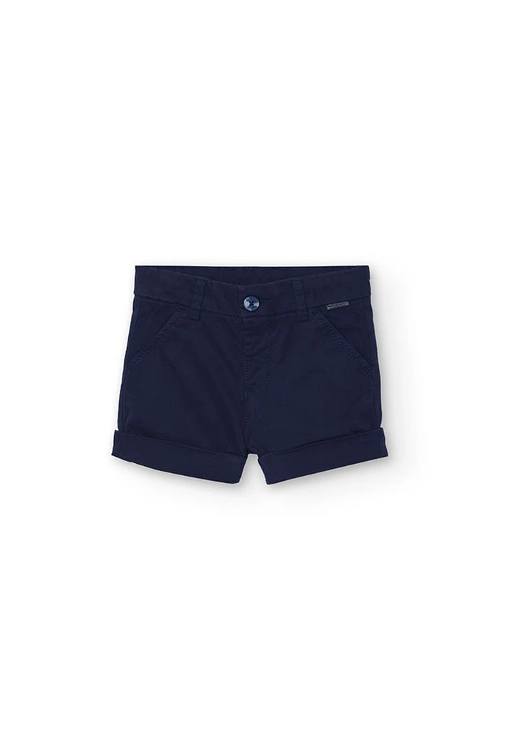 Bermuda en satin bleu marine pour bébé garçon