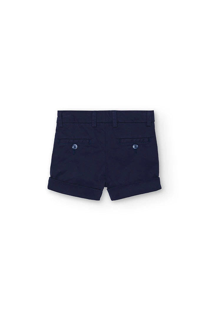 Satin-Bermuda-Shorts für Baby-Jungen, in Farbe Marineblau