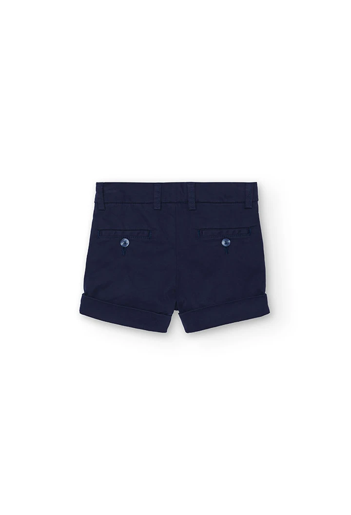 Bermuda en satin bleu marine pour bébé garçon