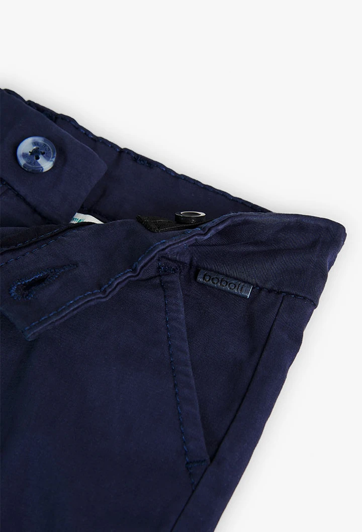 Bermuda en satin bleu marine pour bébé garçon