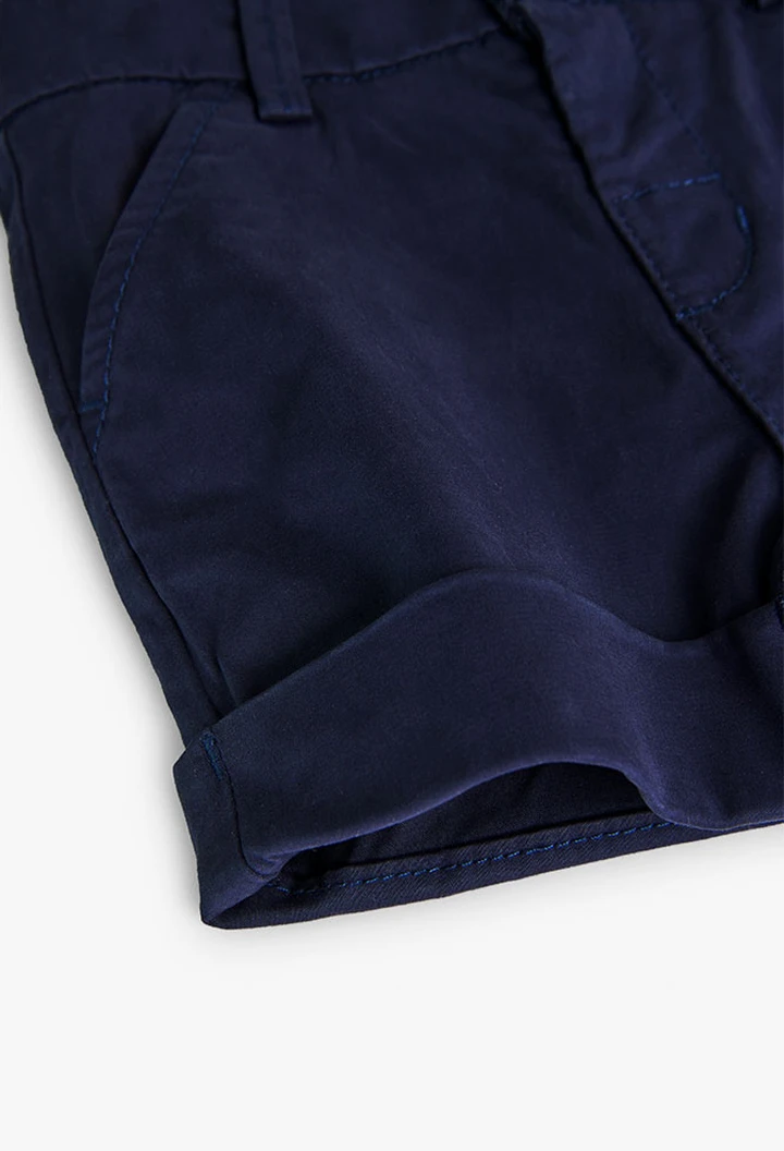 Bermuda en satin bleu marine pour bébé garçon