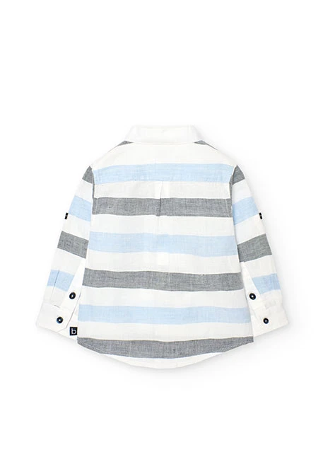 Camicia di lino da neonato a strisce