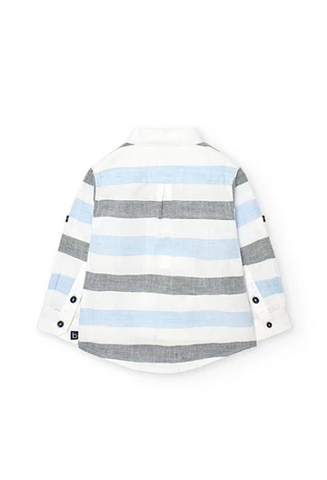 Camicia di lino da neonato a strisce