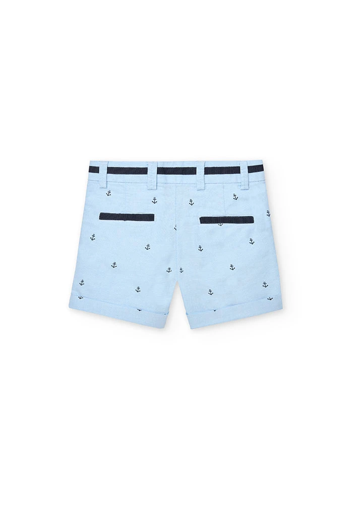 Oxford Bermuda shorts with baby boy print