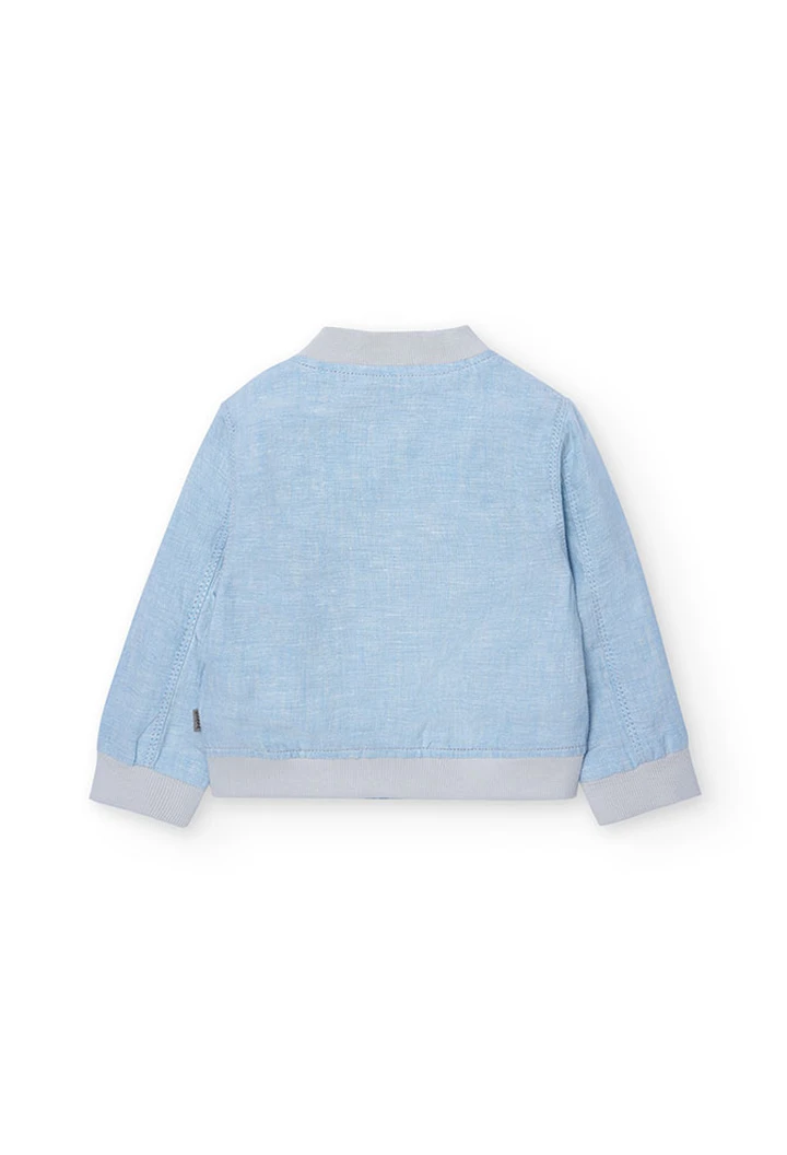 Veste en lin bicolore pour garçon, bleu