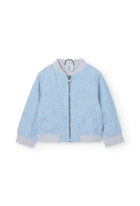 Veste en lin bicolore pour garçon, bleu