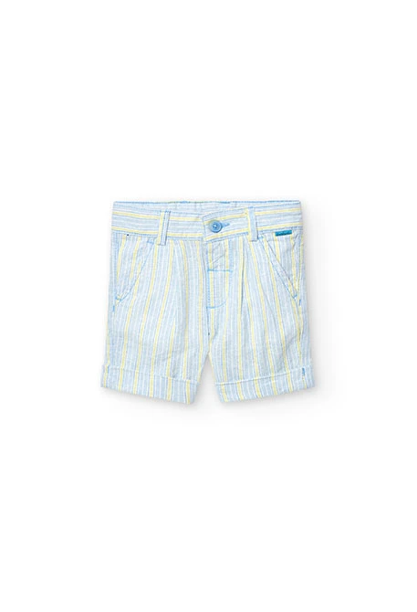 Striped linen shorts for baby boys