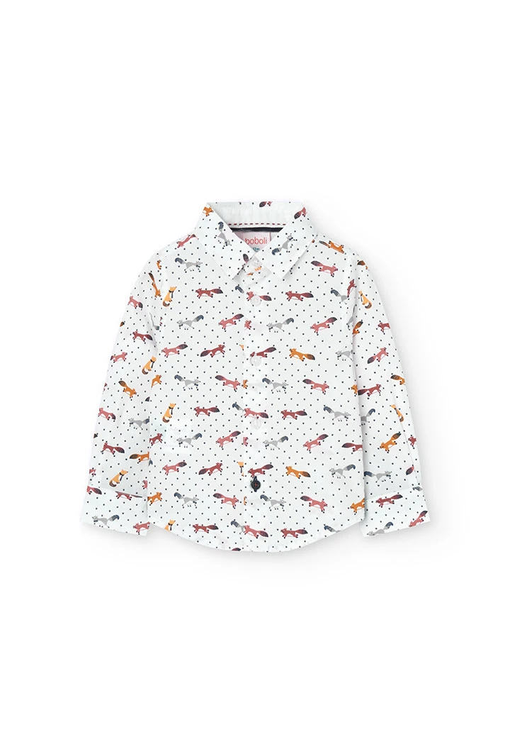 Camisa de popelí estampada d\'animals per a nadó nen