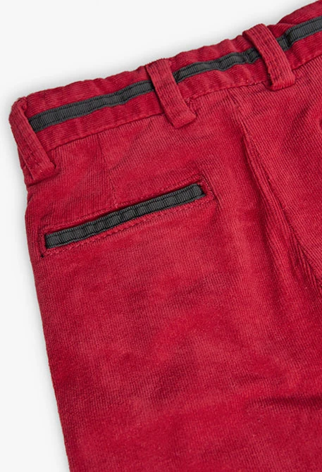 Baby boy\'s red micro-corduroy trousers