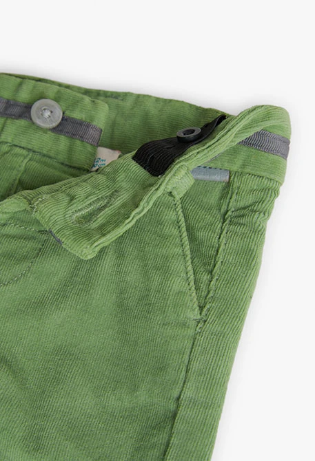 Pantalone di microvelluto a coste per bambino in verde