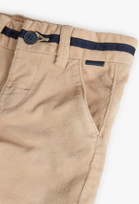 Baby boy beige micro-corduroy trousers