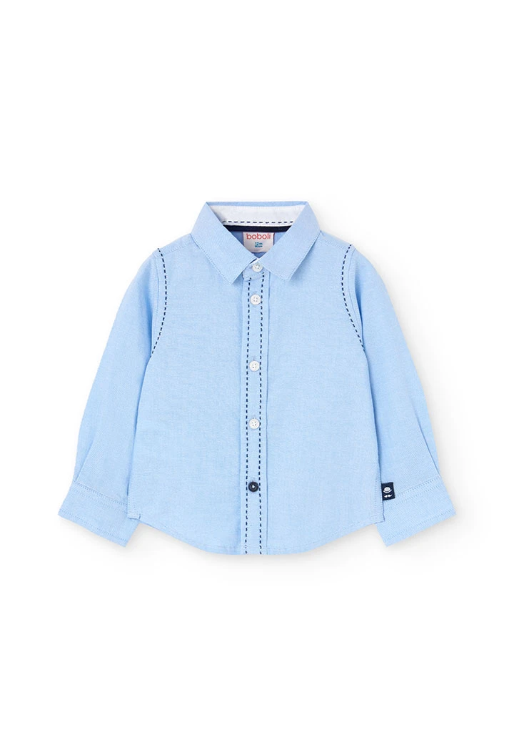 Camicia oxford per neonato bambino in azzurro cielo