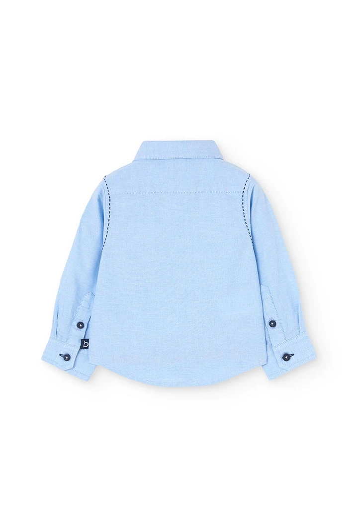 Camisa oxford para bebé menino em azul celeste