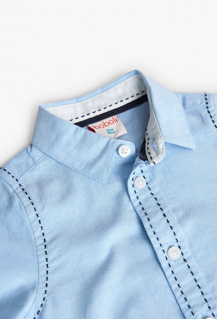 Camicia oxford per neonato bambino in azzurro cielo