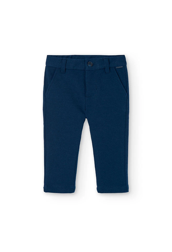 Pantalon en flanelle pour bébé garçon en bleu marine